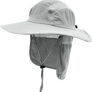 Sun protection hat with wide brim and neck flap. Adult M/L size.
